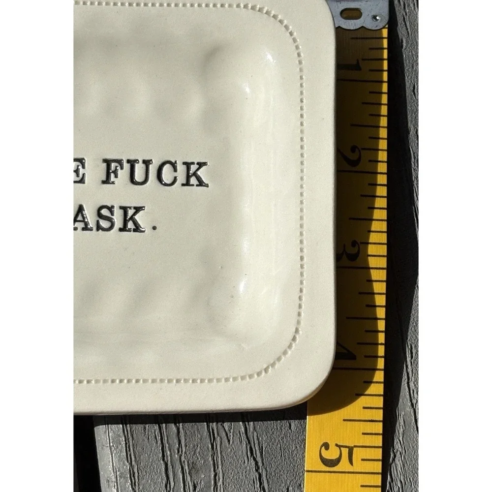 Where Is My Mask Trinket Dish Fu€^ Rectangle Ceramic‎
